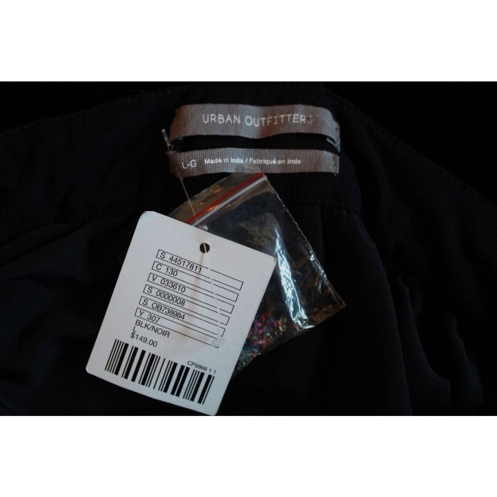 NWT UO URBAN OUTFITTERS Black Dahlia Velvet Beaded Backless Maxi Dress, L Large - Picture 10 of 12
